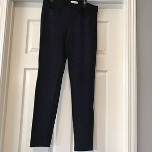 Cache Black Pants with Animal Print Down Front